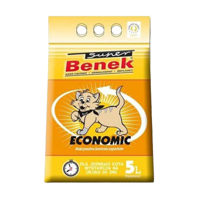 Наповнювач для туалету Super Benek Бентонітовий економний натуральний 5 л (5905397012696)