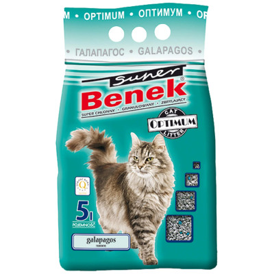 Наповнювач для туалету Super Benek Бентонітовий оптимальний з ароматом морської свіжості 5 л (5905397012641)