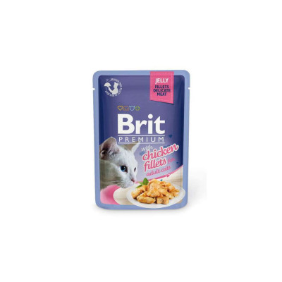 Вологий корм для кішок Brit Premium Cat 85 г (філе курки в желе) (8595602518463)
