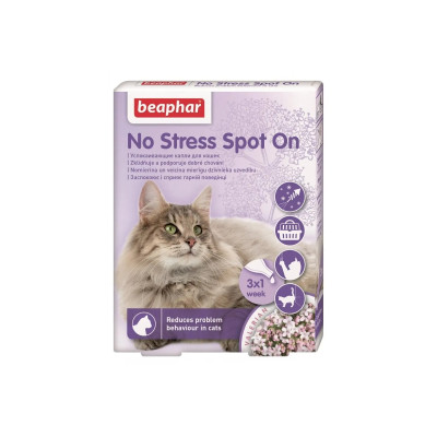 Краплі для тварин Beaphar No Stress Spot On cat Антистрес 3 піпетки (8711231139132)