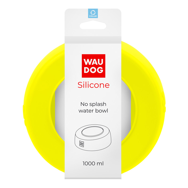 Посуд для собак WAUDOG Silicone Миска-непроливайка 1 л жовта (50798)