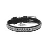 Нашийник для тварин WAUDOG Glamour з QR-паспортом "Стрази" XS Ш 9 мм чорний (33061)