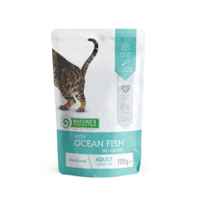 Вологий корм для кішок Nature's Protection Sterilised with Ocean fish 100 г (KIK45693)