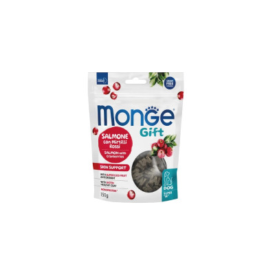 Ласощі для собак Monge Gift Dog Skin support лосось з журавлиною 150 г (8009470085731)