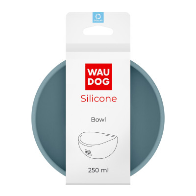 Посуд для котів WAUDOG Silicone Миска 250 мл сіра (508111)