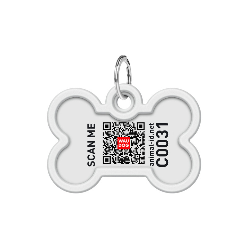 Адресник для тварин WAUDOG Smart ID з QR паспортом "Дім", кістка 40х28 мм (0640-0230)