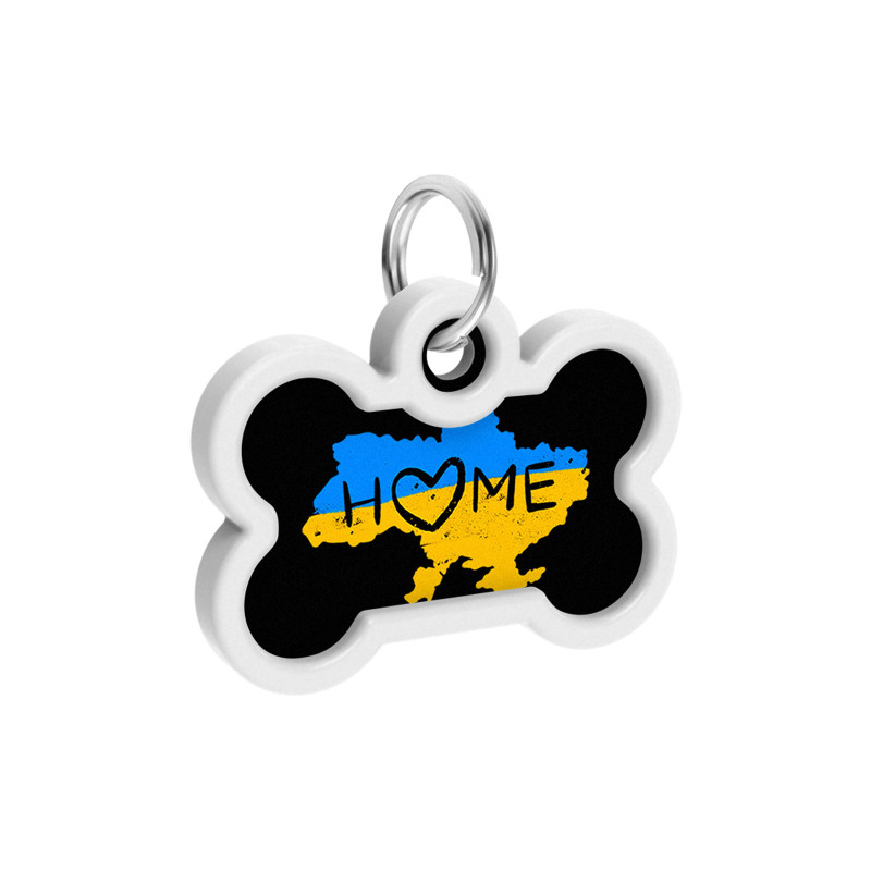 Адресник для тварин WAUDOG Smart ID з QR паспортом "Дім", кістка 40х28 мм (0640-0230)