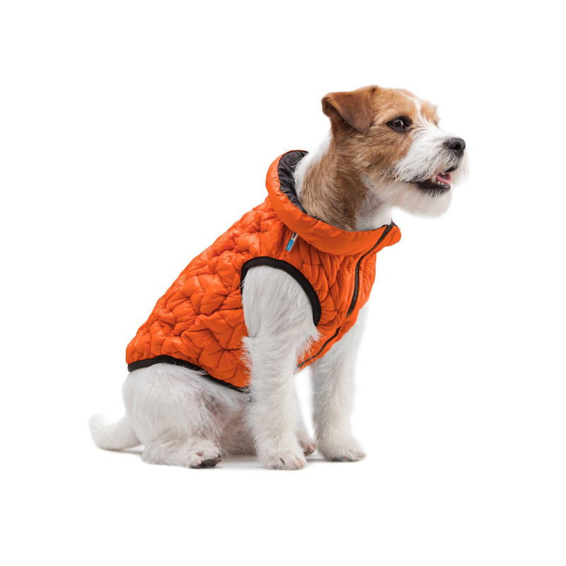 Курточка для тварин Collar AiryVest UNI двостороння XS 28 жовтогарячо-чорна (2518)