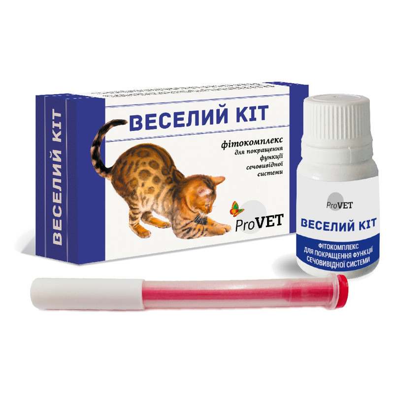 Краплі для тварин ProVET Веселий Кіт для покращення функції сечовивідної системи 20 мл (4823082417520)
