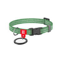 Нашийник для тварин WAUDOG Re-cotton з QR паспортом для котів та дрібних порід собак XS зелений (164018)