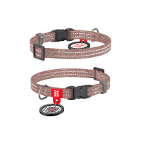 Нашийник для тварин WAUDOG Re-cotton з QR паспортом для котів та дрібних порід собак XS коричневий (16406)