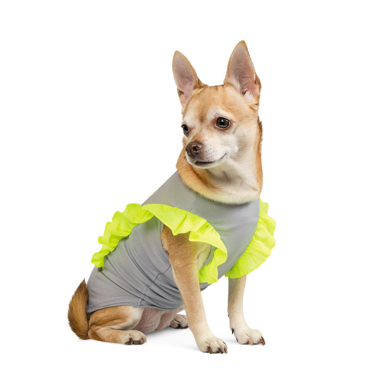 Футболка для тварин Pet Fashion "Sunkissed" S сіра з жовтим (4823082424658)