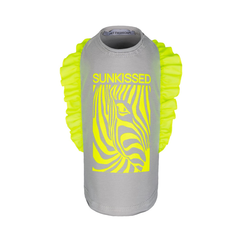 Футболка для тварин Pet Fashion "Sunkissed" S сіра з жовтим (4823082424658)