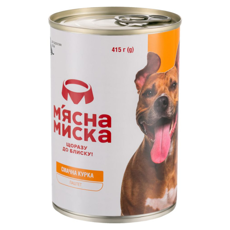 Консерви для собак М'ясна Миска паштет з куркою 415 г (4820255190327)