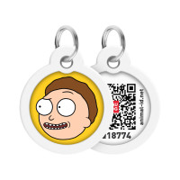 Адресник для тварин WAUDOG Smart ID з QR паспортом "Рік і Морті 2", коло 30 мм (230-0281)
