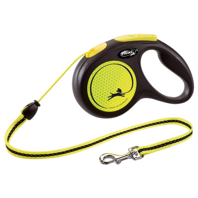 Повідок для собак Flexi New Neon M трос 5 м (жовтий) (4000498025222)