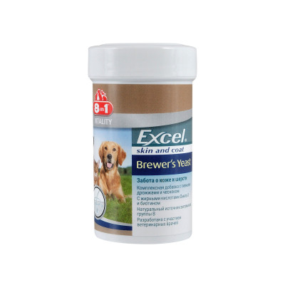 Таблетки для тварин 8in1 Excel Brewers Yeast Пивні дріжджі 140 шт (4048422109495)