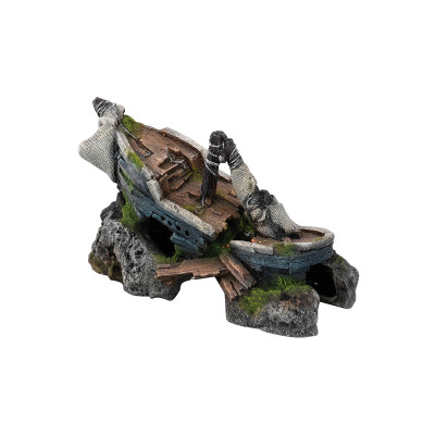 Декорація в акваріум AquaDella Затонулий корабель №1 20x10.5x12.5 см (4047059411582)