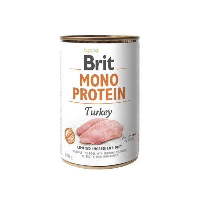 Консерви для собак Brit Mono Protein з індичкою 400 г (8595602525393/8595602555406)