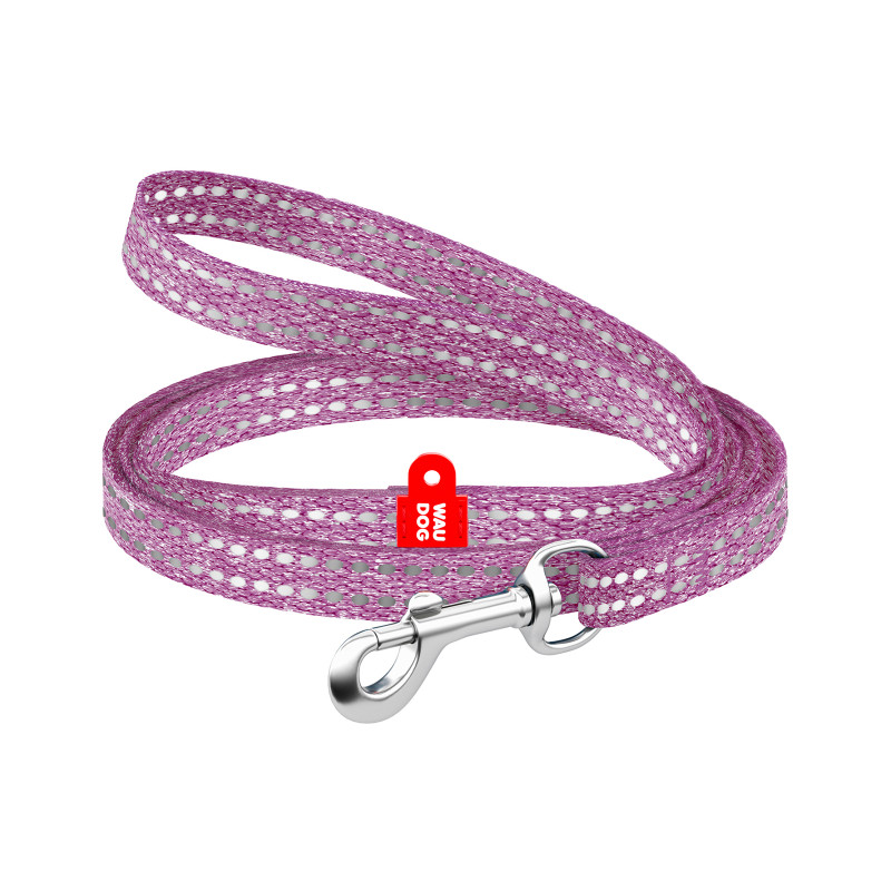 Повідок для котів WAUDOG Re-cotton світловідбивний XS 200х1 см фіолетовий (16449)