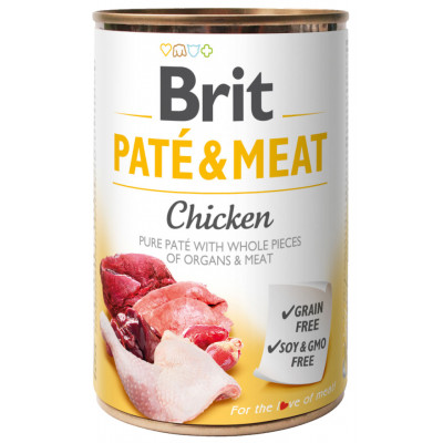 Консерви для собак Brit Pate and Meat зі смаком курки 400 г (8595602530281)