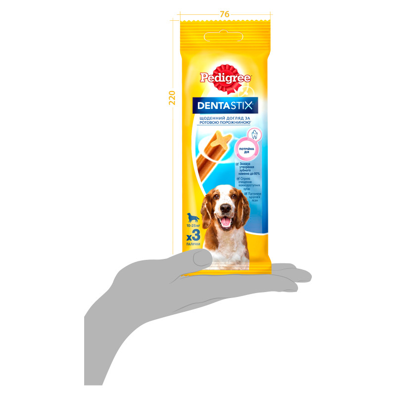 Ласощі для собак Pedigree Denta Stix для чищення зубів 77 г (5998749104392/5998749141496)
