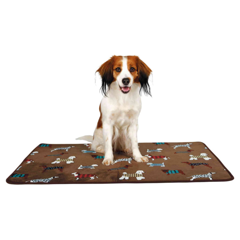 Килимок для тварин Trixie FunDogs 90х68 см Коричневий з собачками (4057589371249)