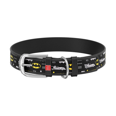 Нашийник для тварин WAUDOG Design з QR паспортом "Бетмен 3" XS Ш 12 мм Д 20-28 см(чорний) (0013-1005-01)
