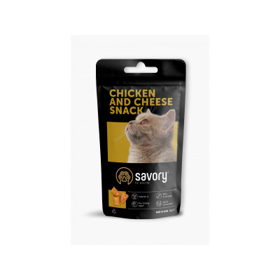 Ласощі для котів Savory Snack Chicken and Cheese 60 г (подушечки з куркою та сиром) (4820232631461)