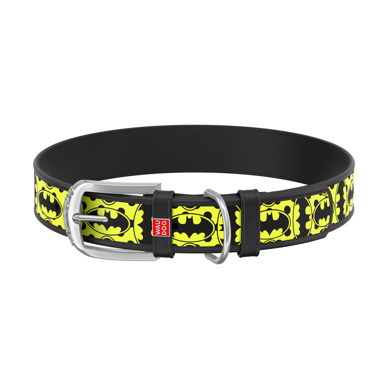 Нашийник для тварин WAUDOG Design з QR паспортом "Бетмен 4" XS Ш 12 мм Д 18-24 см(чорний) (0012-1006-01)