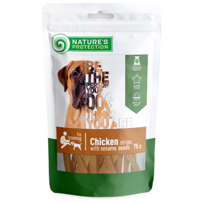 Ласощі для собак Nature's Protection Chicken strips with sesame 75 г (SNK46102)