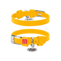 Нашийник для тварин WAUDOG Glamour з QR паспортом без прикрас L Ш 35 мм жовтий (33228)