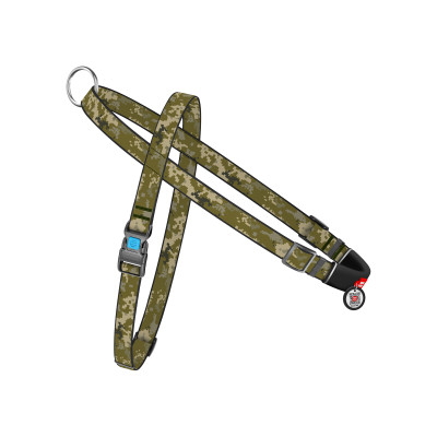 Шлея для собак WAUDOG Nylon з QR-паспортом "Мілітарі" M (327-4026)
