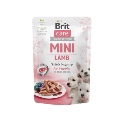 Вологий корм для собак Brit Care Mini pouch 85 г для цуценят (філе ягняти в соусі) (8595602534418)