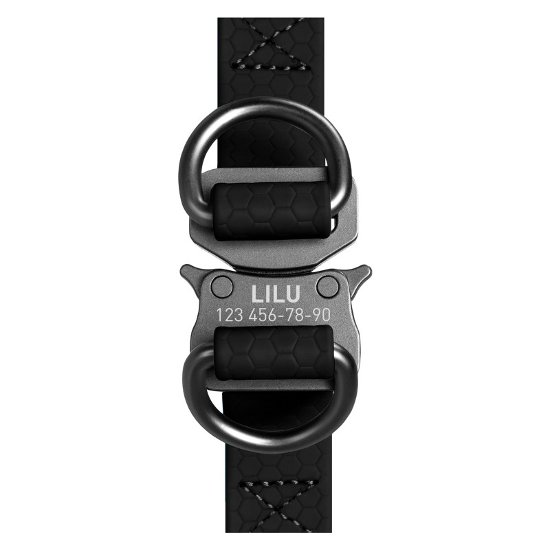 Шлея для собак WAUDOG Waterproof з QR-паспортом L Ш 25 мм Д 60-90 см чорна (27671)