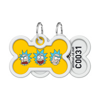 Адресник для тварин WAUDOG Smart ID з QR паспортом "Рік і Морті 3", кістка 40х38 мм (231-0282)