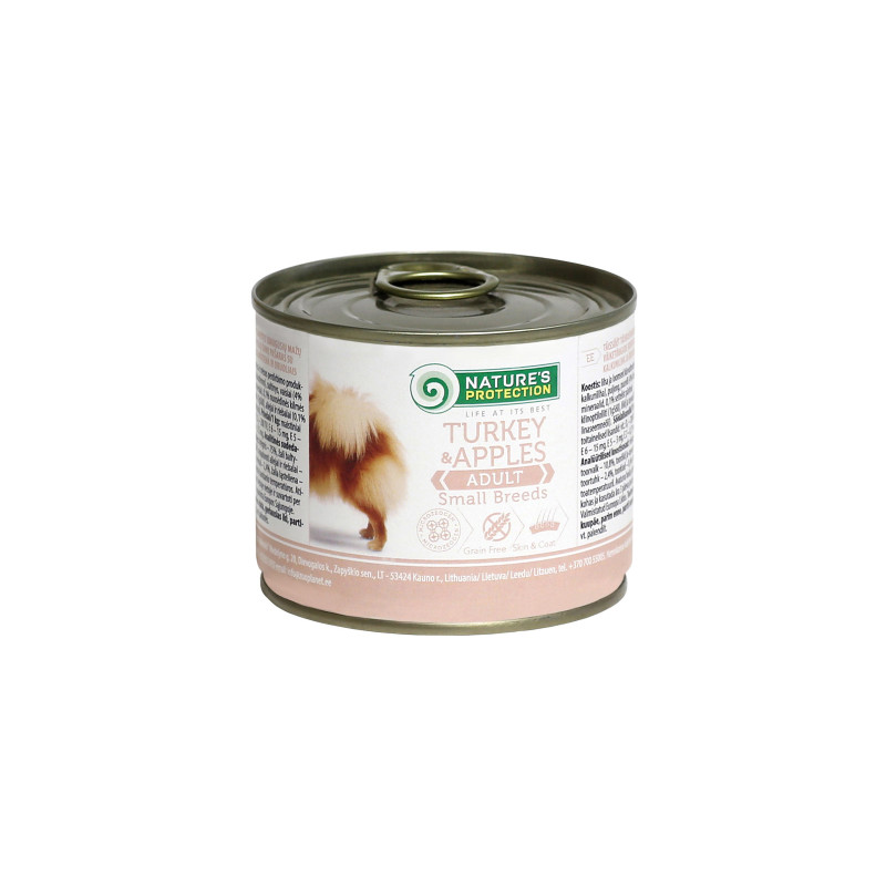 Консерви для собак Nature's Protection Adult Small Breeds Turkey&Apples 200 г (KIK24520)