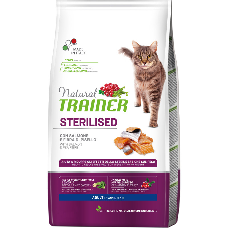 Сухий корм для кішок Trainer Natural Super Premium Adult Sterilised з лососем 10 кг (8059149246987)