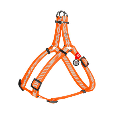 Шлея для собак WAUDOG Waterproof з QR паспортом L Ш 25 мм Д 60-90 см помаранчева (26204)