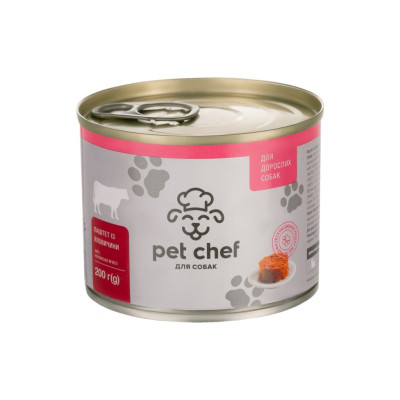 Консерви для собак Pet Chef паштет з яловичиною 200 г (4820255190136)