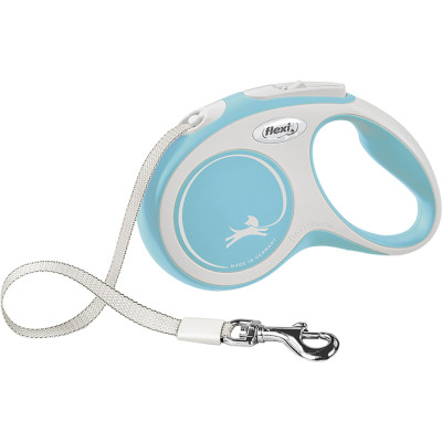 Повідок для собак Flexi New Comfort S стрічка 5 м (блакитний) (4000498043516)