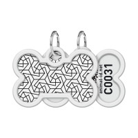 Адресник для тварин WAUDOG Smart ID з QR паспортом "Геометрія", кістка 40х28 мм (0640-0202)