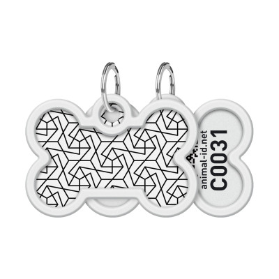 Адресник для тварин WAUDOG Smart ID з QR паспортом "Геометрія", кістка 40х28 мм (0640-0202)