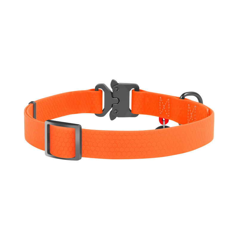 Нашийник для тварин WAUDOG Waterproof з QR паспортом M Ш 20 мм Д 24-40 см(помаранчевий) (27934)