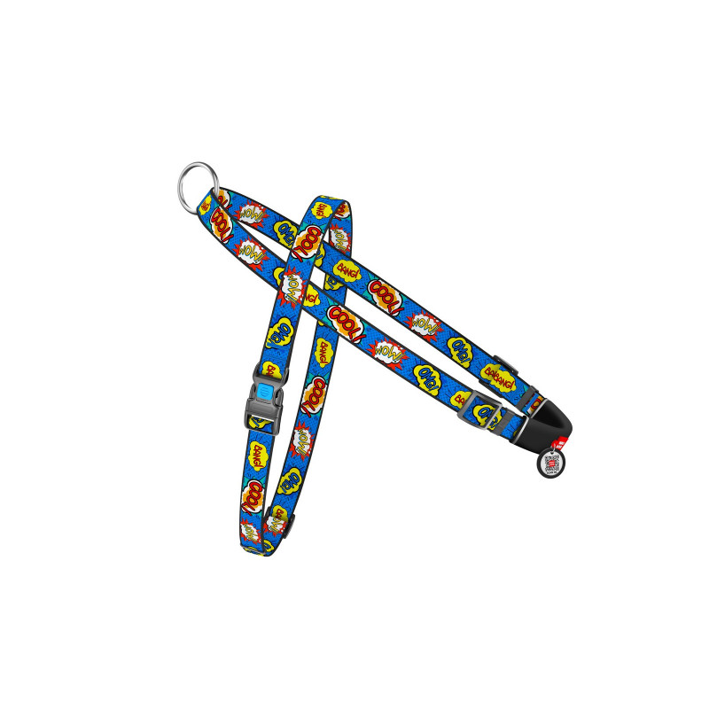Шлея для собак WAUDOG Nylon з QR-паспортом "ВАУ" S (5463)