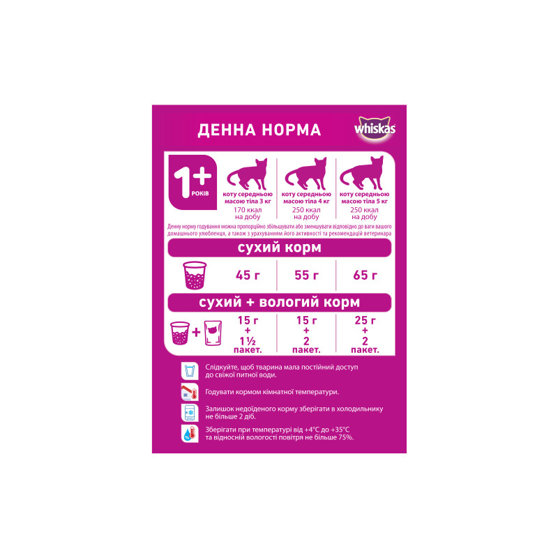 Сухий корм для кішок Whiskas з ягням 300 г (5900951305719/5900951014086)
