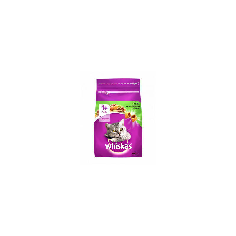 Сухий корм для кішок Whiskas з ягням 300 г (5900951305719/5900951014086)