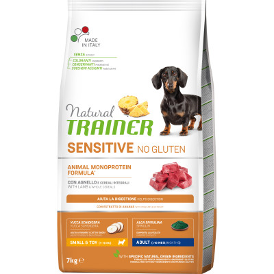Сухий корм для собак Trainer Natural Dog Sensitive Small&Toy Adult Mini With Lamb and whole cereals 7 кг (8059149252506)
