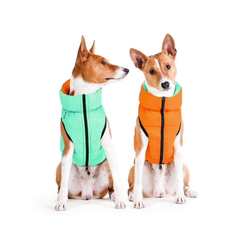 Курточка для тварин Airy Vest Lumi двостороння XS 22 м'ятно-помаранчева (2112)