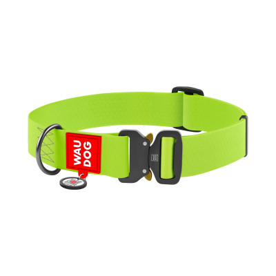Нашийник для тварин WAUDOG Waterproof з QR паспортом XXL Ш 40 мм Д 43-70 см(салатовий) (28015)